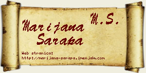 Marijana Sarapa vizit kartica